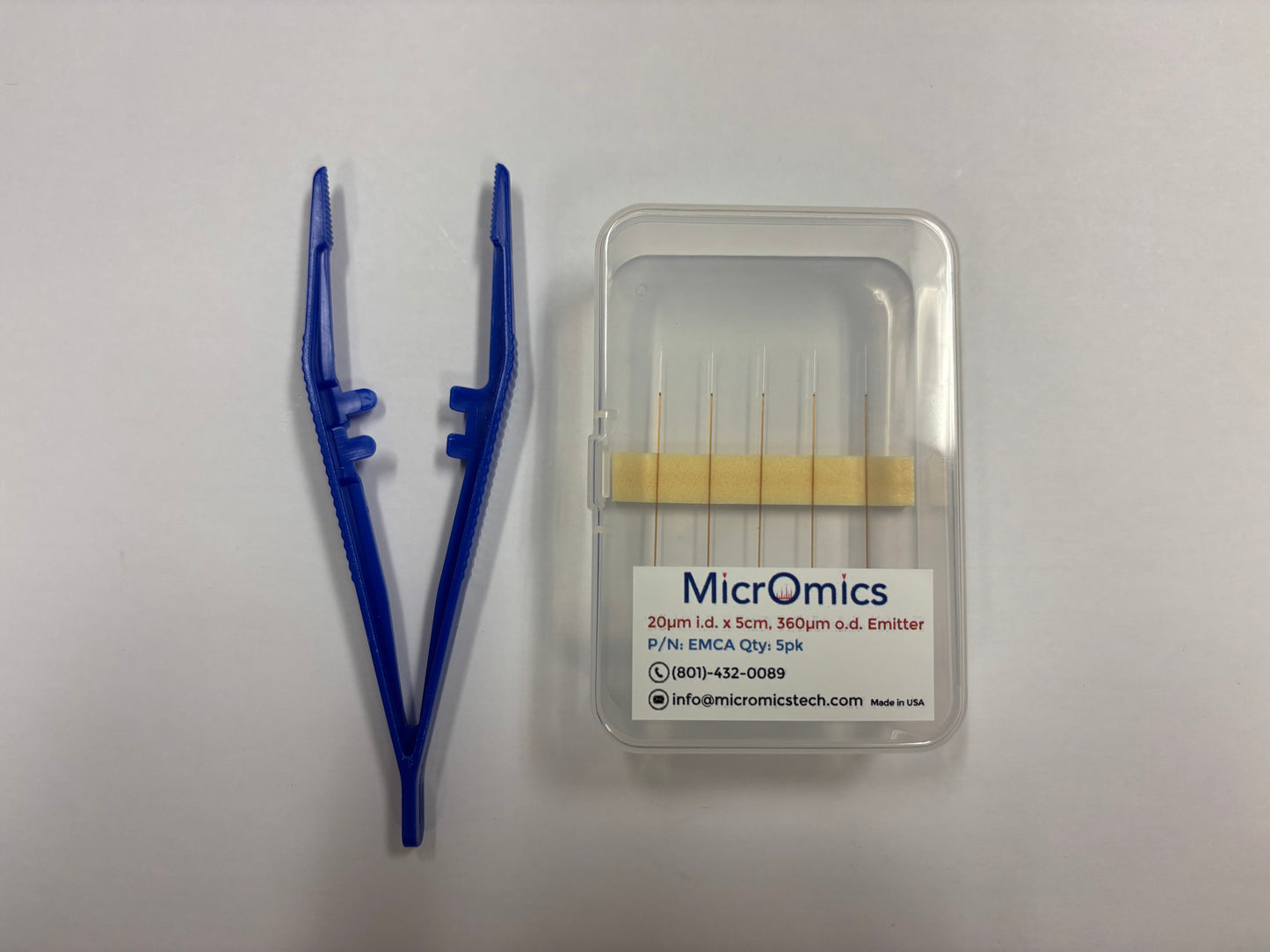 Standard - Constant i.d. Etched-Tip (CET) ESI Emitters - 20µm x 50mm (5pk, EMCA/EM-20-360-5pk)